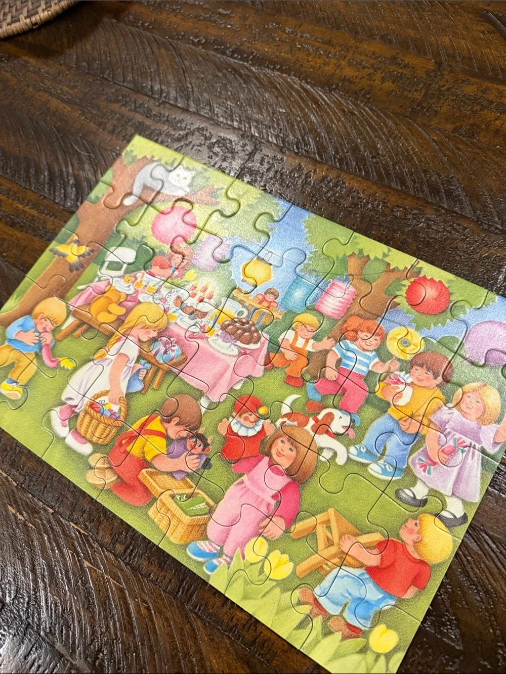 Ravensburger Vintage 1980s Colorful Childrens Picnic Puzzle with Balloons
